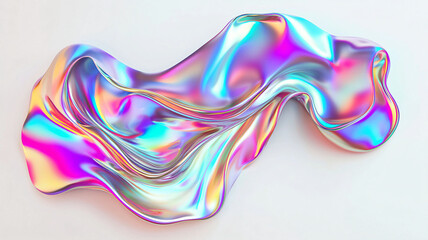 Naklejka premium Colorful Abstract Iridescent Fluid Waves Creating Dynamic Textures