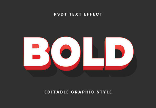 White And Red 3D Block Letter Text Effect Bold Outline Font
