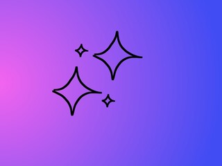 Sparkle icon with pink and blue background 