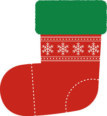 Christmas Stocking Vector Illustration for Holiday Season Decoration 