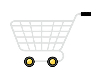 Simple Outline Shopping Cart Icon Illustration for E Commerce