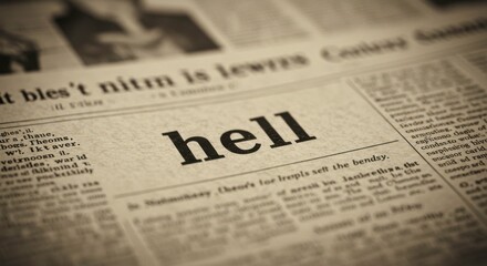 The stark reality of 'Hell' headlines, displayed on vintage newspaper format for dramatic effect