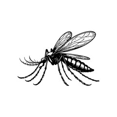 Vector illustration of a green dragonfly insect with black wings, isolated on a white background