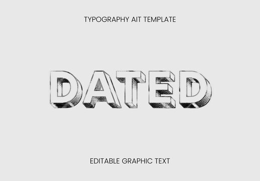 Black And Gray Stamp Mark Flat Vintage Text Effect Distressed Bold 3D Font