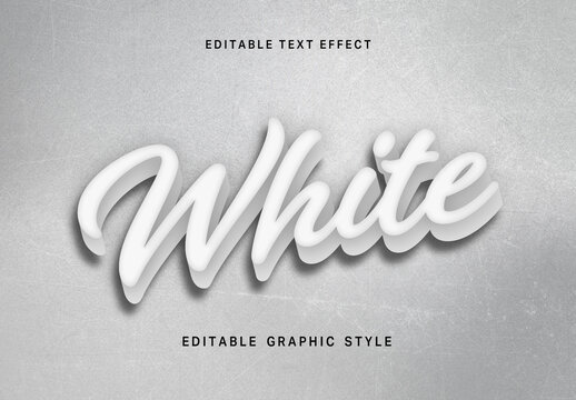 White 3D Shadow Text Effect Script Bold Outline Font