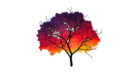 Colorful Autumn Tree with Vibrant Foliage.