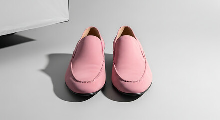Pink women s shoes on white background