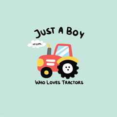 Funny Tractor Kids Design 