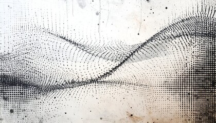 Abstract art with a textured background featuring a flowing line made of dots