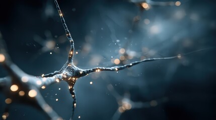 Neuron Synapse Network In Dark Background
