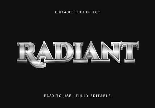 Silver Metallic Glitter Text Effect Chrome 3D Font