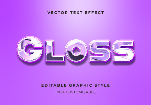 Pink Dark Purple Metallic Text Effect Gloss Shiny Chrome Font