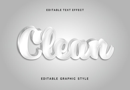 White 3D Shadow Text Effect Script Elegant Font