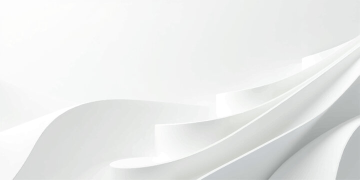 Abstract geometric white architecture design concept with light gray curve pattern and blue futuristic technology wave structure texture template