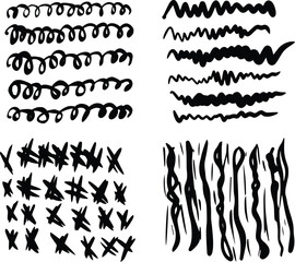 vector set of black and white arrows