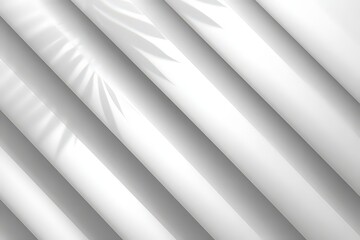 Obraz premium Abstract White Angled Lines With Palm Leaf Shadows