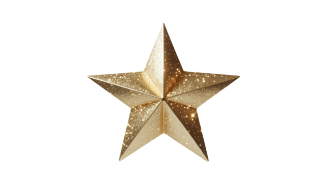 Stunning golden star shining brightly, perfect for festive season design