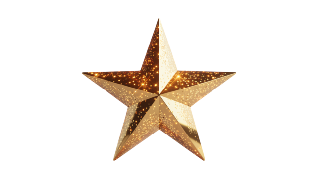 Golden star shining bright, elegant celestial symbol for holiday cheer