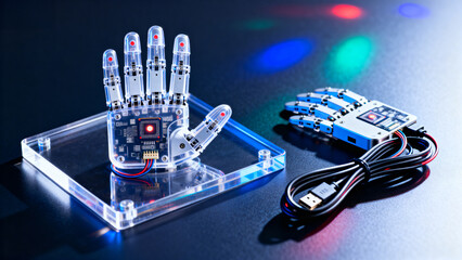 Robotic hands with circuit boards and cables
