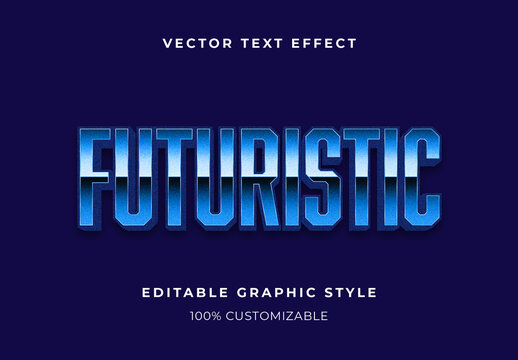 Blue Neon Vaporwave Text Effect Futuristic Cyberpunk Gradient Font