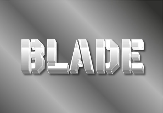 Silver And Gray Brushed Steel Text Effect Chrome Metallic Sharp Font