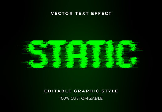 Green Glitched Text Effect Static Glitch Distorted Font