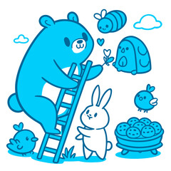 Cute pastel kawaii character sticker