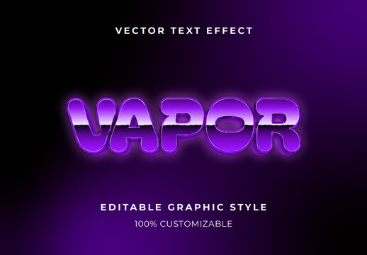 Purple Neon Vaporwave Text Effect Futuristic Gradient Retro Font