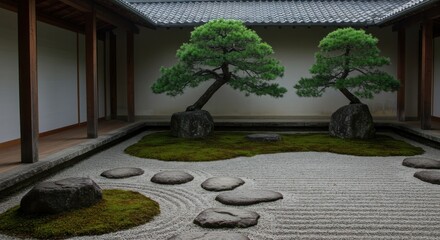 Zen garden interior space