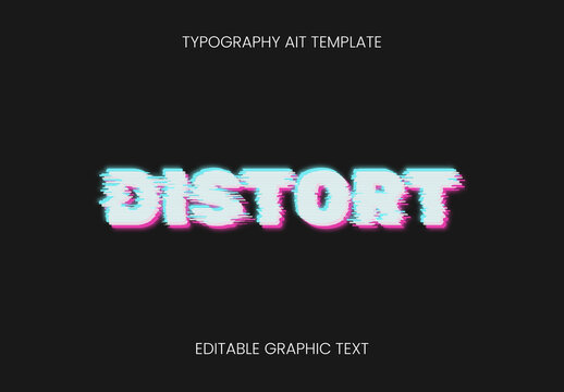 Colorful Chromatic Aberration Glitch Text Effect Static Interference Font