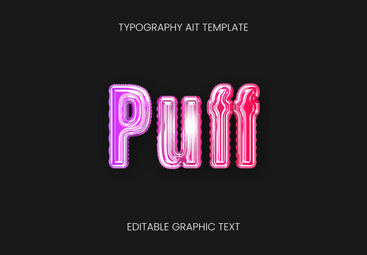 Pink And Red Metallic Helium Balloon Text Effect Inflated Shiny Font