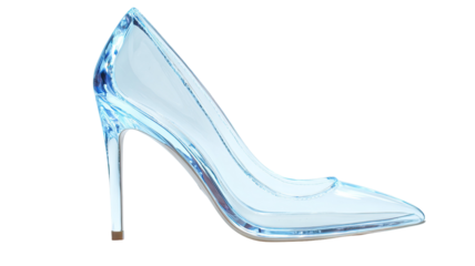 Fashionable women footwear elegant blue high heels stylish modern ladies shoe with sleek pointed silhouette isolated on white background
