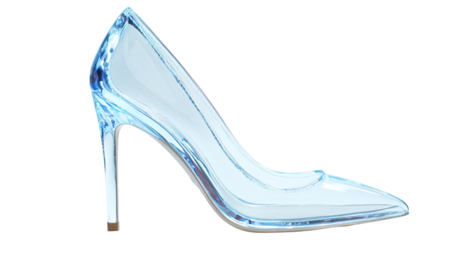 Fashionable women footwear elegant blue high heels stylish modern ladies shoe with sleek pointed silhouette isolated on white background