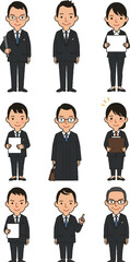 Pixel Art Business People Collection With Diverse Professions
