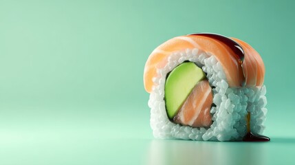 sushi rolls with salmon
