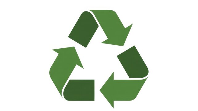 Three interwoven arrows form the universally recognized symbol for material reprocessing against a plain white background