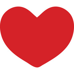 Simple Red Heart Shape Graphic Element With Transparent Background For Design