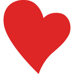 Simple Red Heart Symbol Graphic Element Isolated on White Background Digital Art