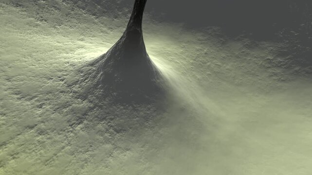 Swirling 3D Tornado vortex creates violent sandstorm on alien landscape