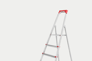 Maintenance ladder near white wall