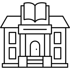 Line Art Public Library Icon
