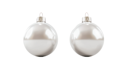 Two oval shaped pearl earrings isolated on transparent background