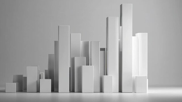 Abstract Geometric Bar Chart Representing Financial Growth and Data Analysis