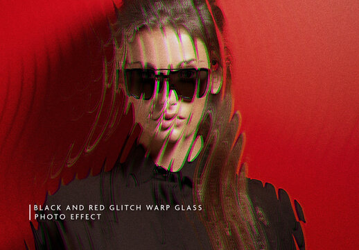 Black And Red Fractal Glass Photo Effect