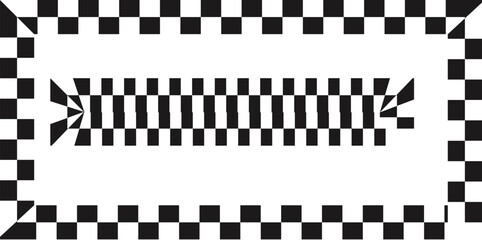 Checkerboard pattern, rectangle frame. A checkered pattern frame design eps 10