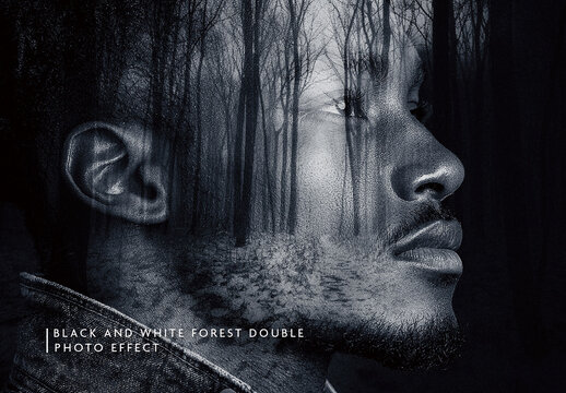 Black And White Double Exposure Photo Effect