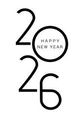 2026 Happy New Year vector design modern minimalist 
