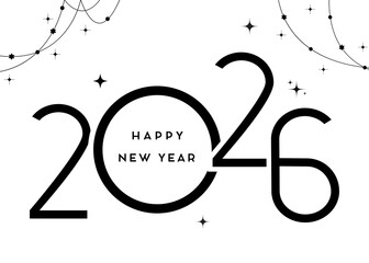 2026 New Year vector design for card, banner 