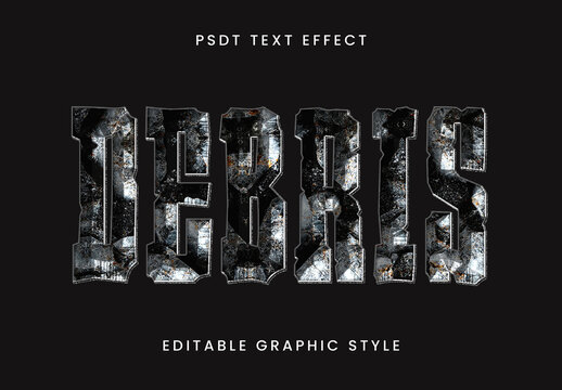 Black And Gray Broken Grunge Text Effect Cracked Distressed Font