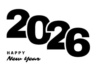Happy new Year 2026 vector design number 